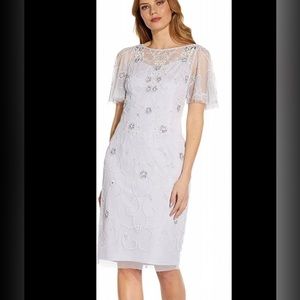 Adrianna Papell Plus Beaded Mesh Sheath Dress New With Tag